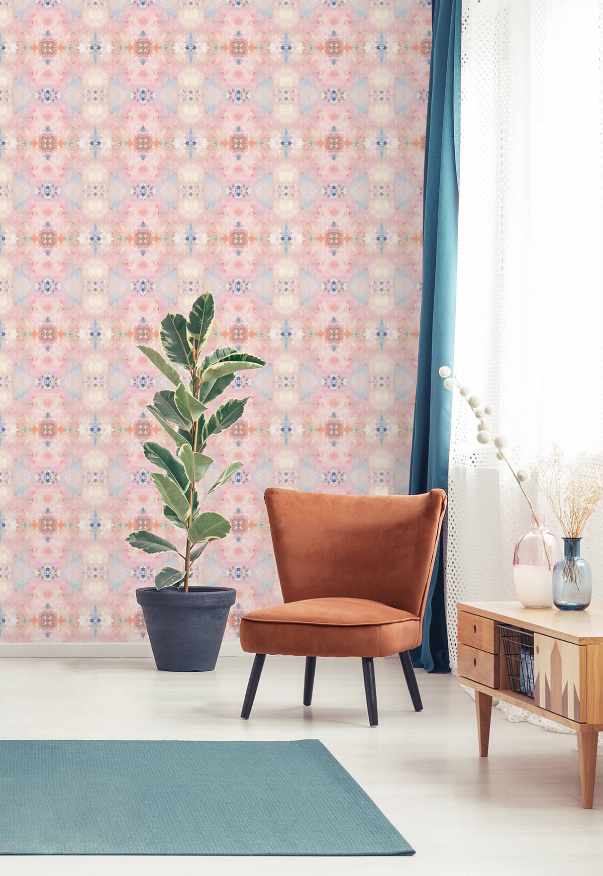 Daisy Bennett West Boulevard Collection Kaleidoscope Wallpaper - Pink