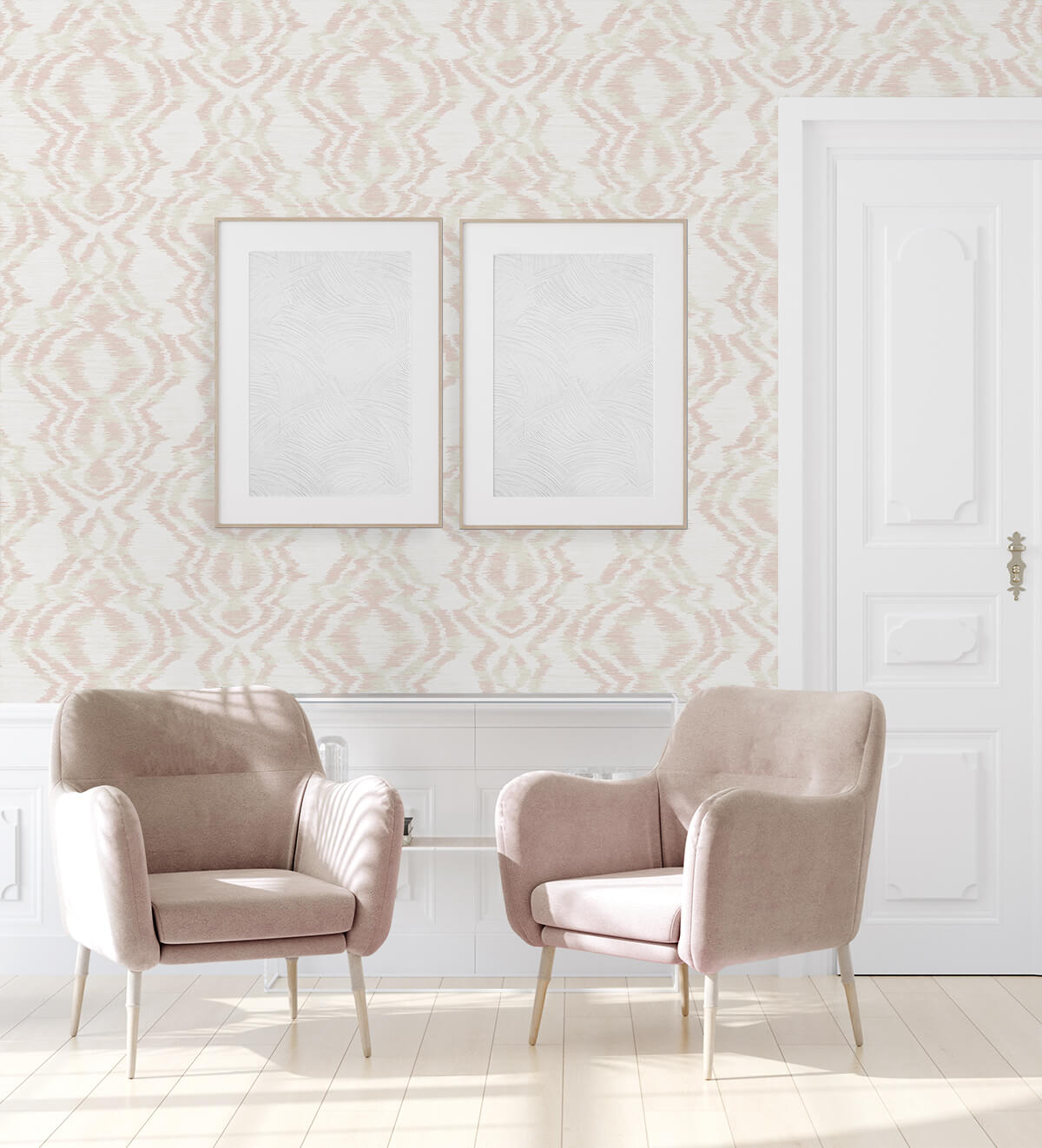 Daisy Bennett West Boulevard Collection Moirella Wallpaper - Blush