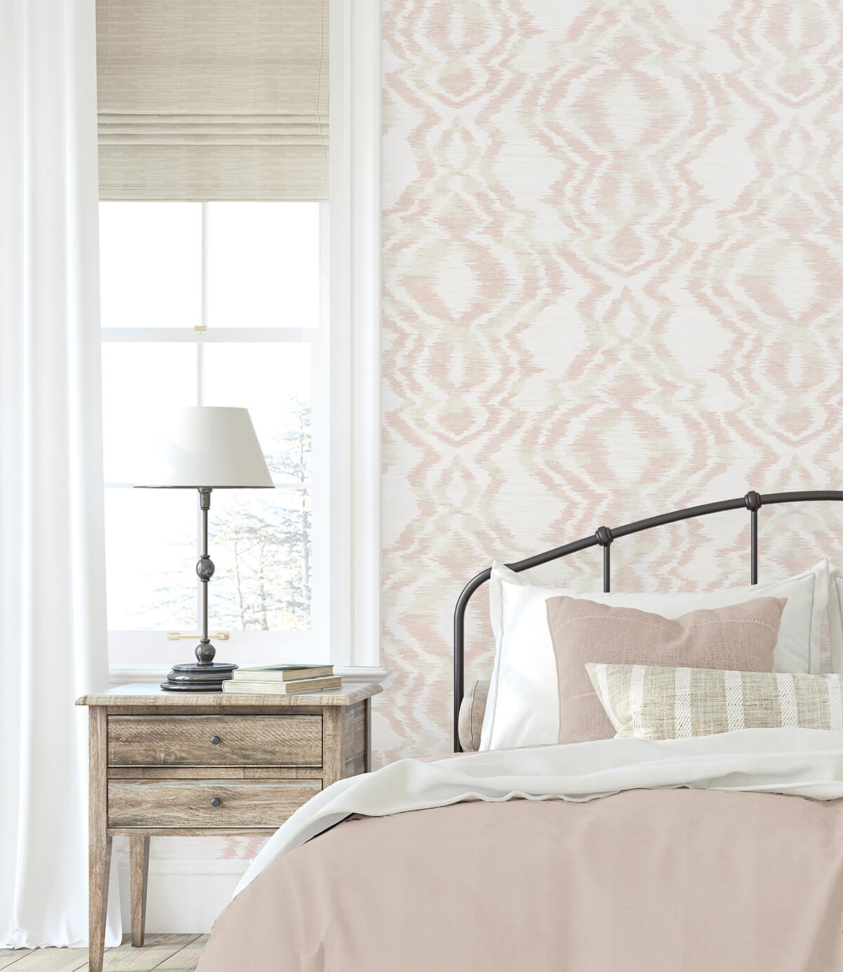 Daisy Bennett West Boulevard Collection Moirella Wallpaper - Blush