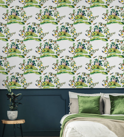 Daisy Bennett West Boulevard Collection Citrus Hummingbird Wallpaper - White