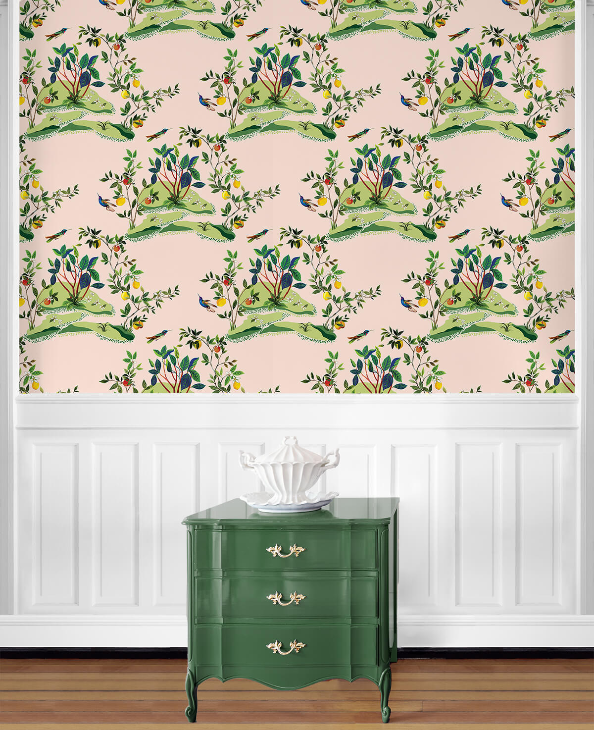 Daisy Bennett West Boulevard Collection Citrus Hummingbird Wallpaper - Blush