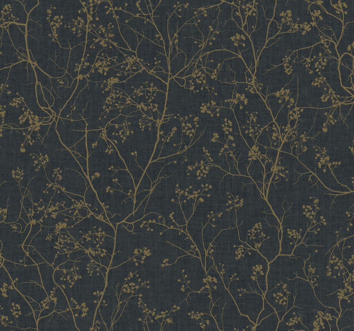 Dazzling Dimensions Volume II Luminous Branches Wallpaper - Black & Gold