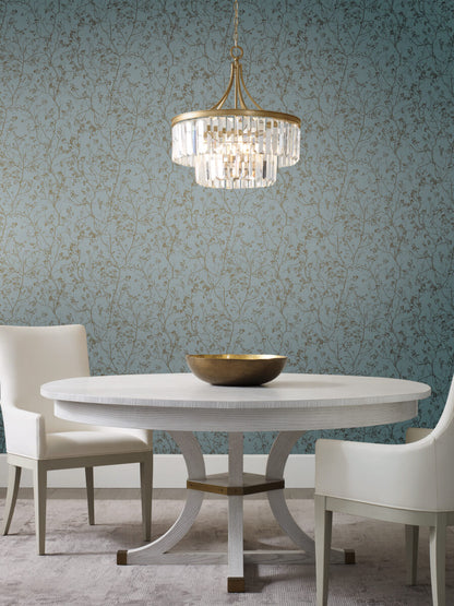 Dazzling Dimensions Volume II Luminous Branches Wallpaper - Blue & Gold