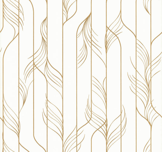 Candice Olson Decadence Elemental Thread Wallpaper - White & Gold