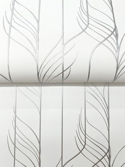 Candice Olson Decadence Elemental Thread Wallpaper - White & Silver