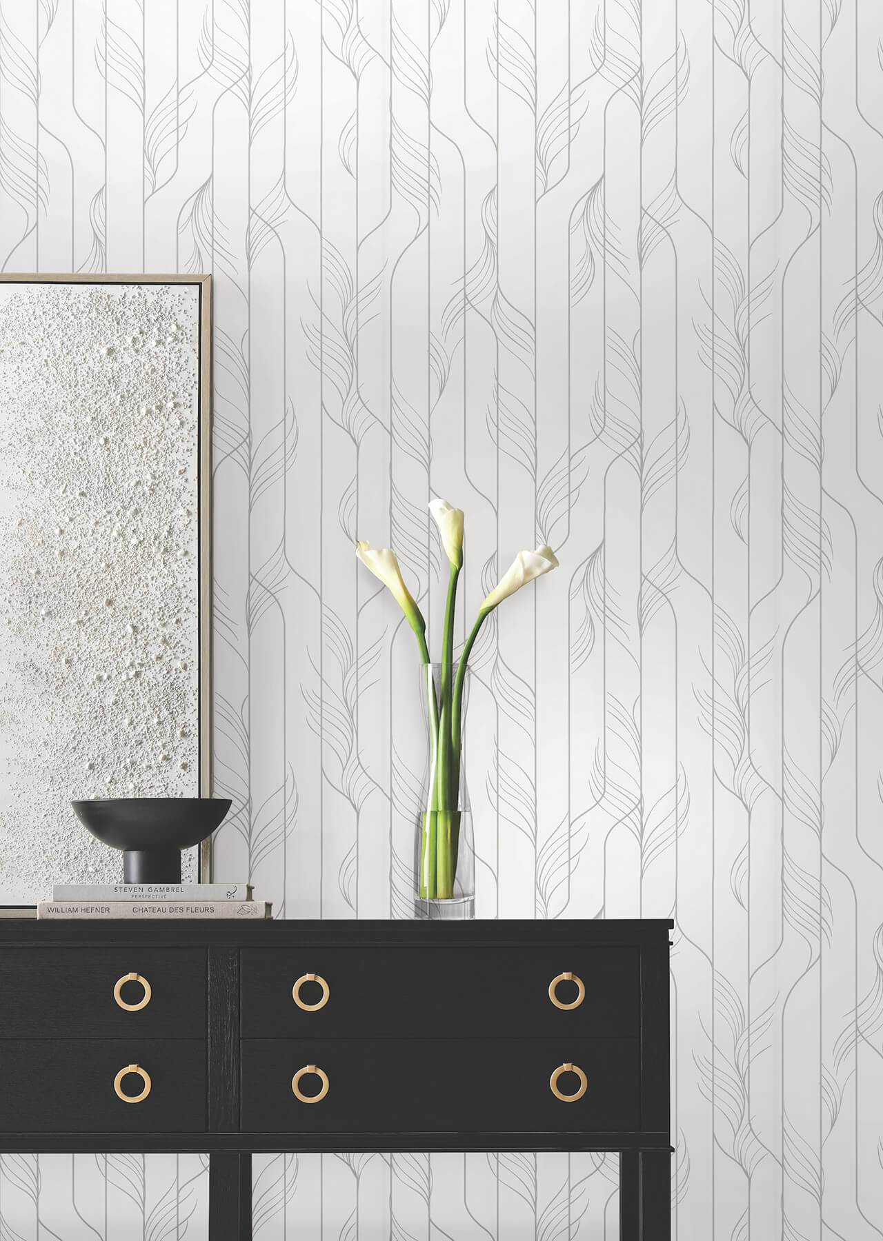 Candice Olson Decadence Elemental Thread Wallpaper - White & Silver