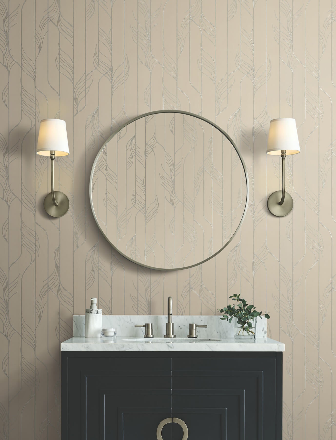 Candice Olson Decadence Elemental Thread Wallpaper - Neutral Pearl & Silver