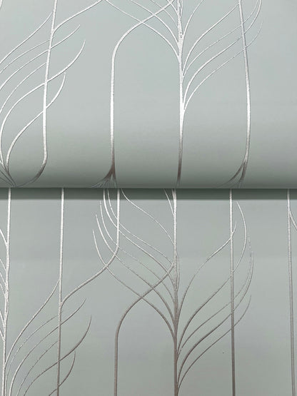 Candice Olson Decadence Elemental Thread Wallpaper - Blue & Silver