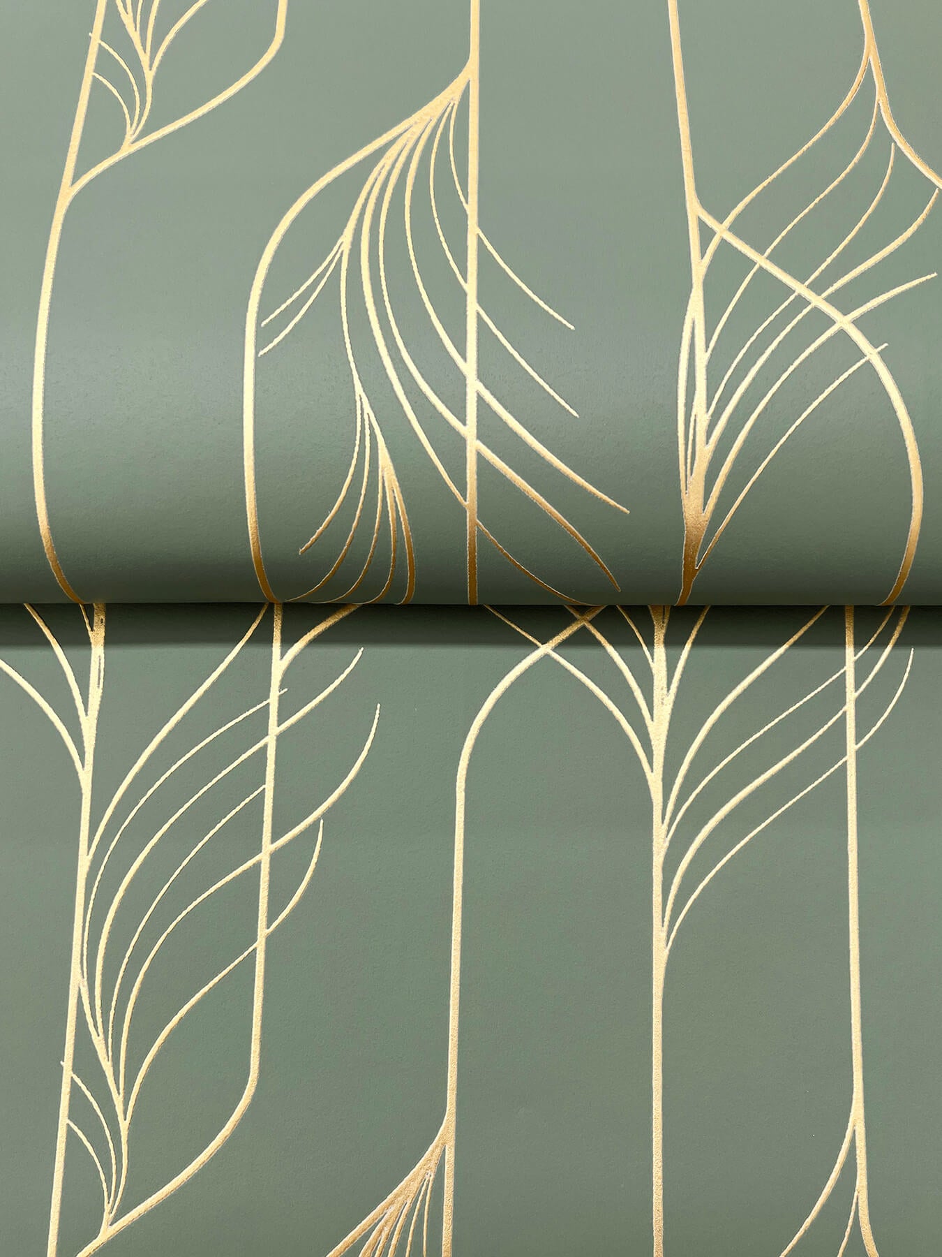 Candice Olson Decadence Elemental Thread Wallpaper - Green & Gold