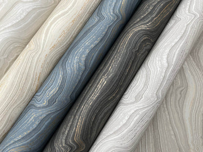 Candice Olson Decadence Mineral Shimmer Wallpaper - Denim & Gold