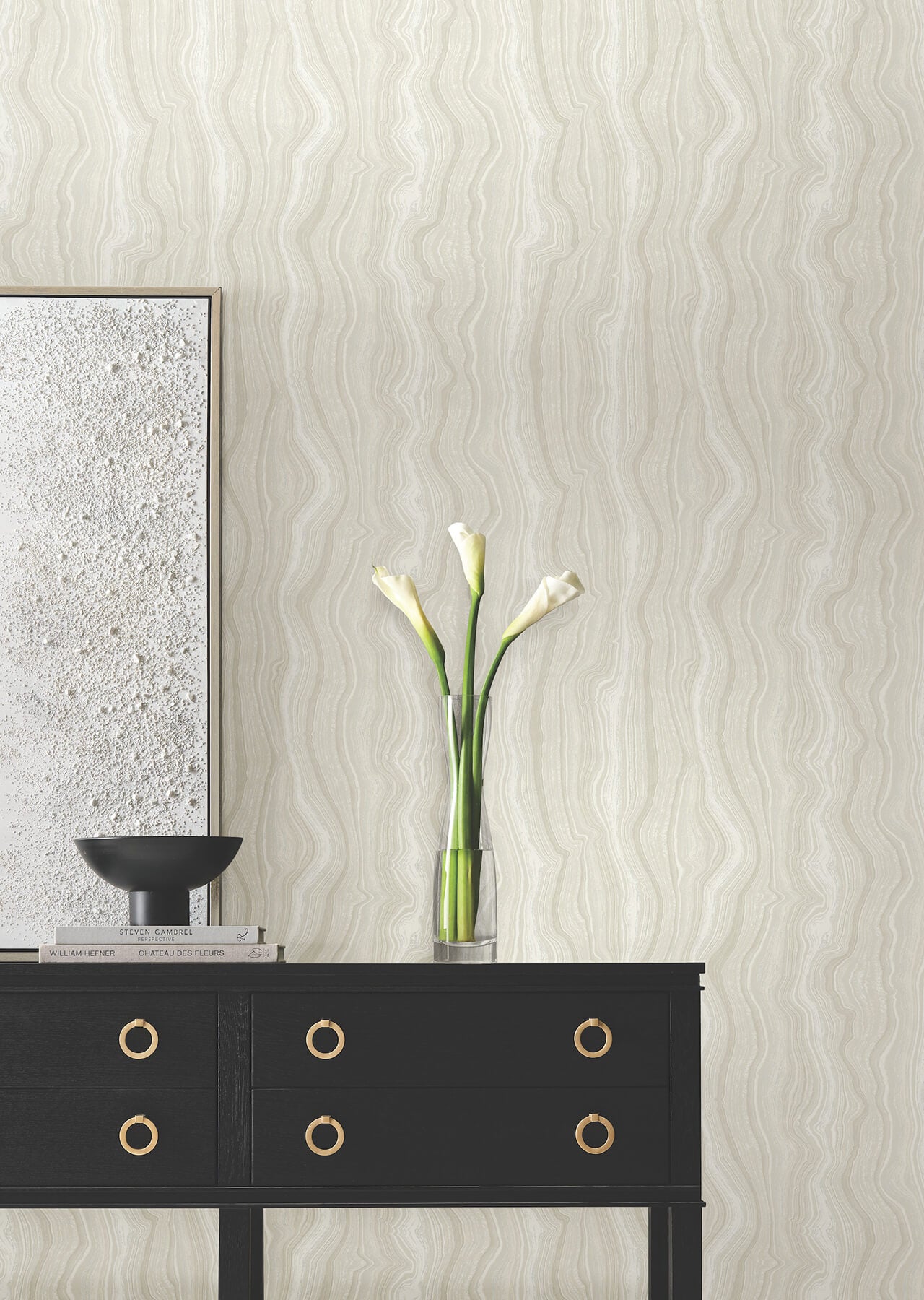 Candice Olson Decadence Mineral Shimmer Wallpaper - White & Pearl