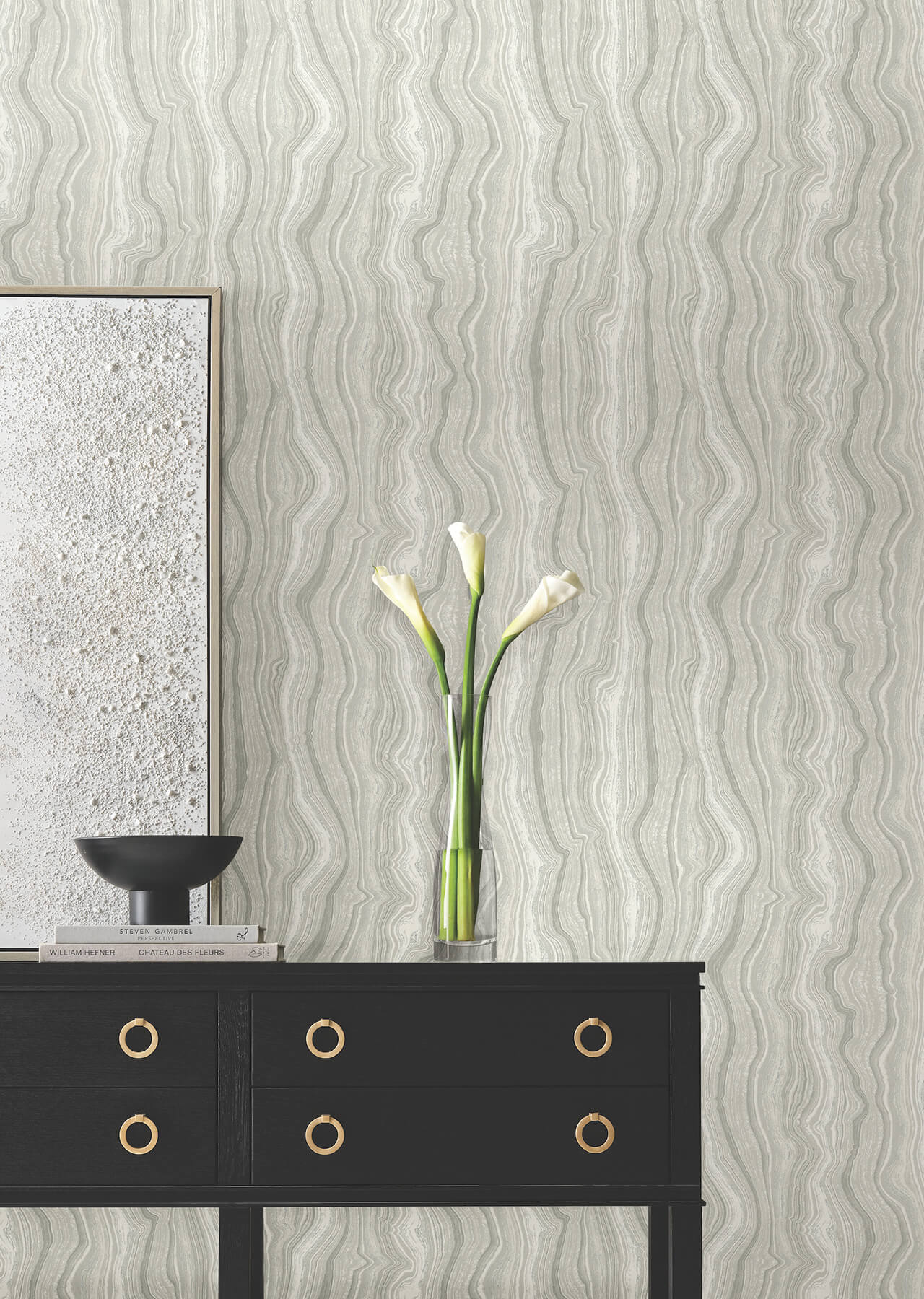 Candice Olson Decadence Mineral Shimmer Wallpaper - Gray & Pearl