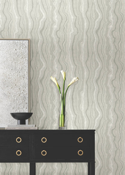 Candice Olson Decadence Mineral Shimmer Wallpaper - Gray & Pearl
