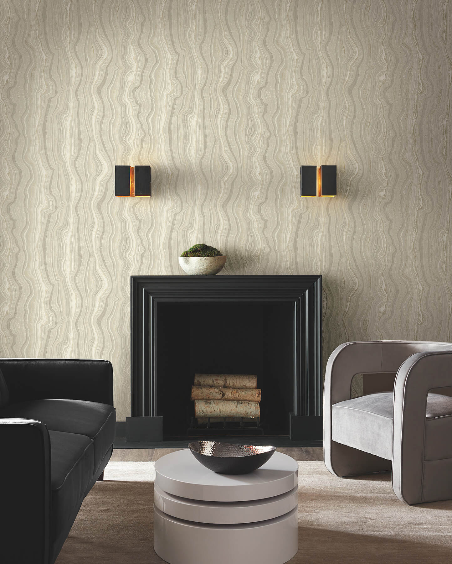 Candice Olson Decadence Mineral Shimmer Wallpaper - Neutral & Pearl