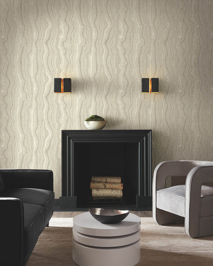 Candice Olson Decadence Mineral Shimmer Wallpaper - Neutral & Pearl