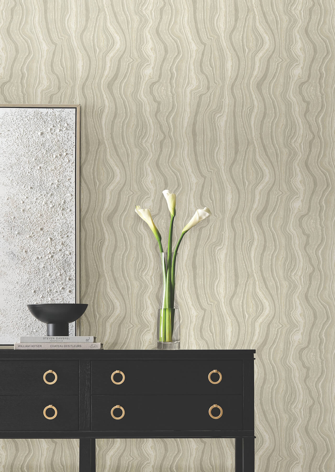 Candice Olson Decadence Mineral Shimmer Wallpaper - Neutral & Pearl
