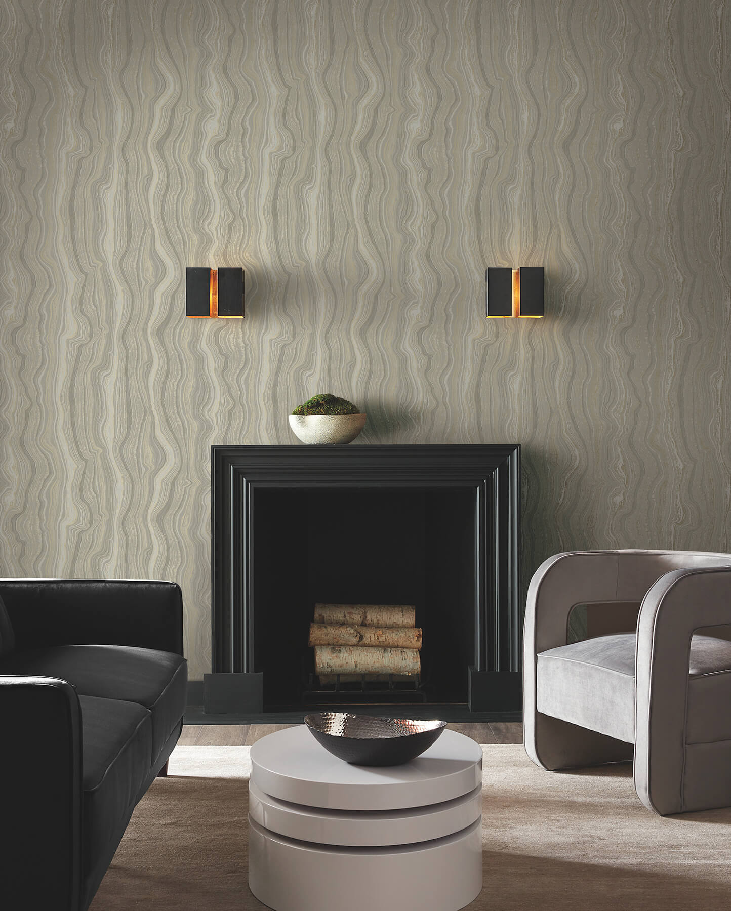 Candice Olson Decadence Mineral Shimmer Wallpaper - Taupe & Pearl