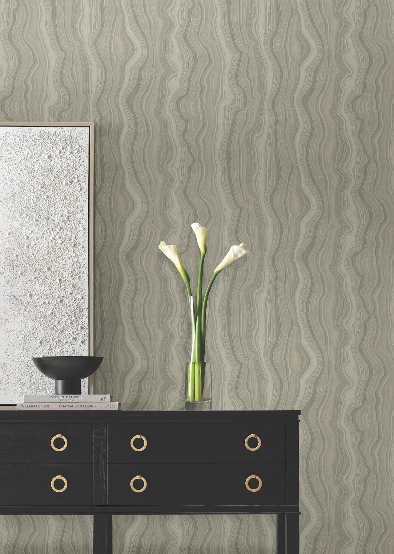 Candice Olson Decadence Mineral Shimmer Wallpaper - Taupe & Pearl