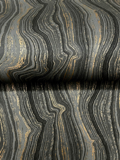 Candice Olson Decadence Mineral Shimmer Wallpaper - Black & Gold