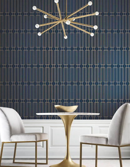 Candice Olson Decadence Terrace Wallpaper - Navy
