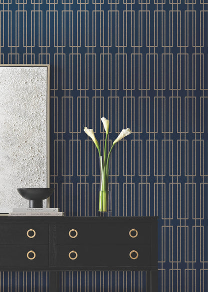 Candice Olson Decadence Terrace Wallpaper - Navy