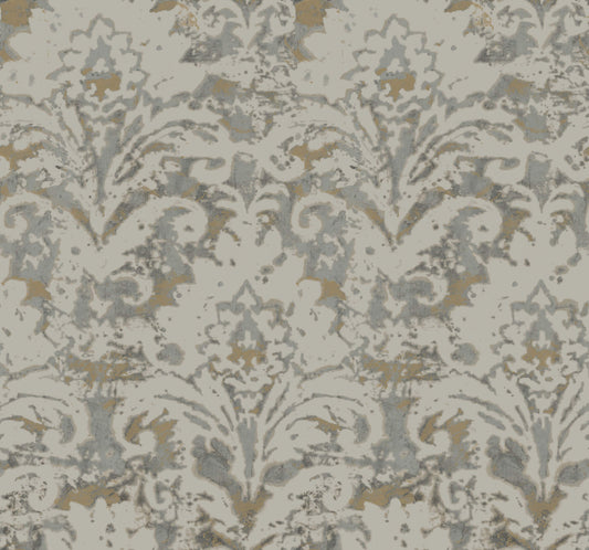 Candice Olson Decadence Velvet Crush Damask Wallpaper - Taupe & Gold