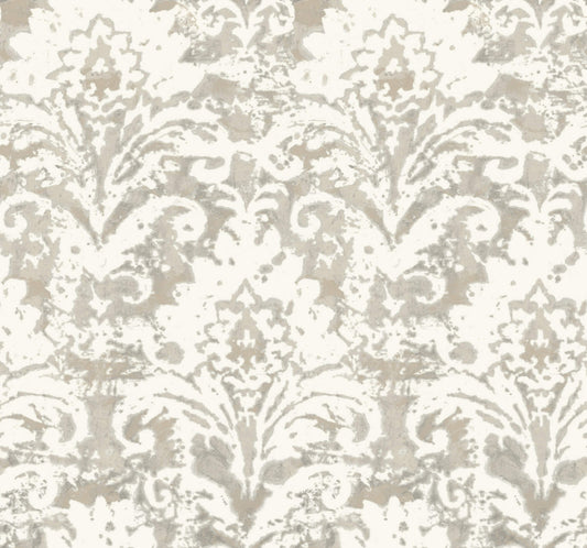 Candice Olson Decadence Velvet Crush Damask Wallpaper - Soft Neutral & Pearl