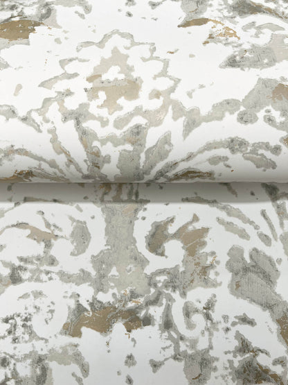 Candice Olson Decadence Velvet Crush Damask Wallpaper - Soft Neutral & Pearl