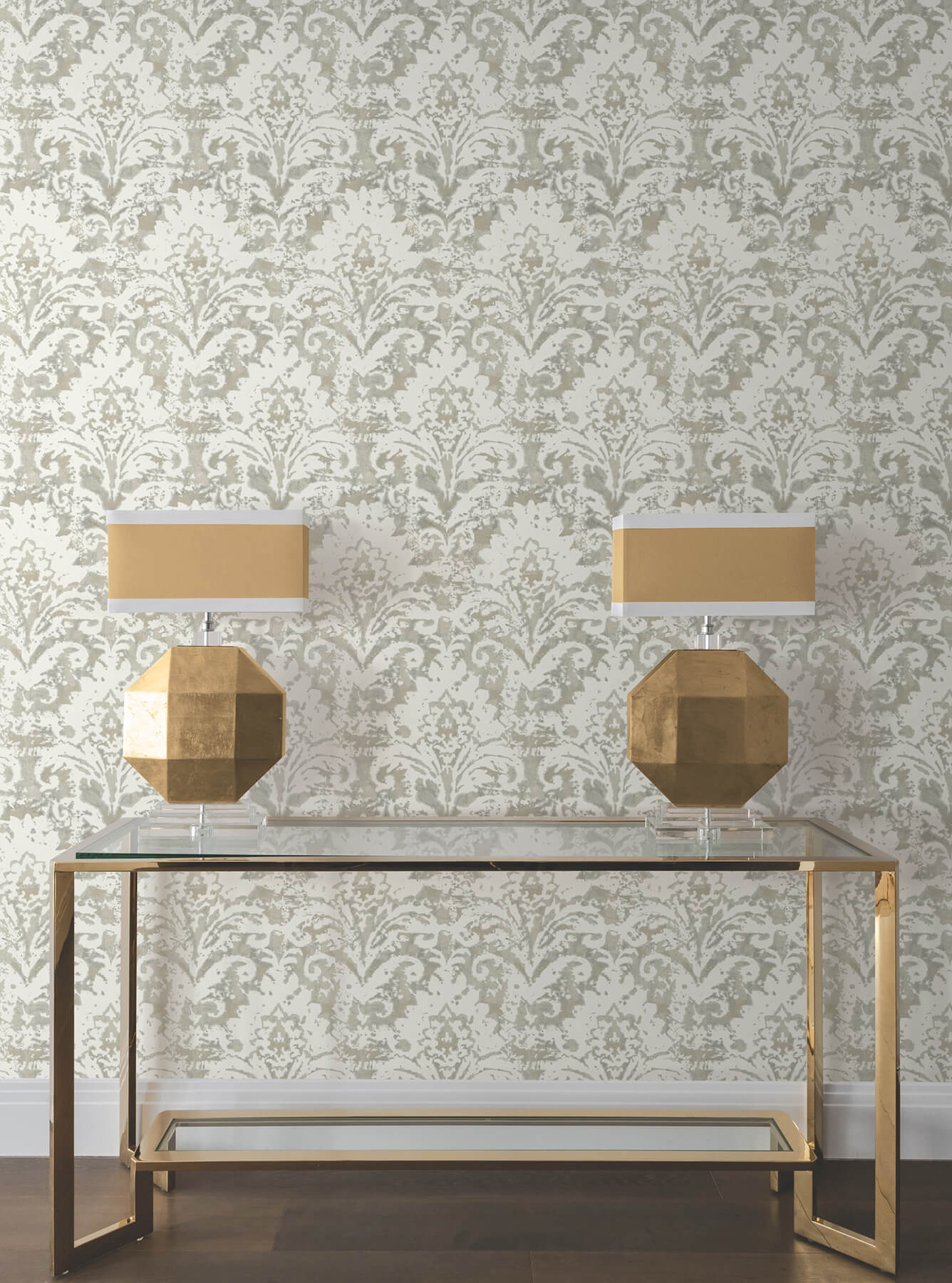 Candice Olson Decadence Velvet Crush Damask Wallpaper - Soft Neutral & Pearl