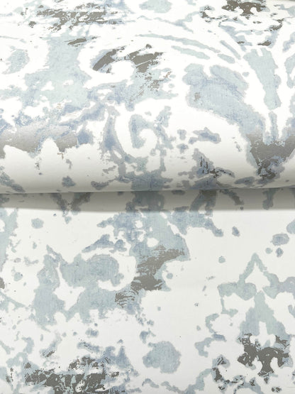 Candice Olson Decadence Velvet Crush Damask Wallpaper - Blue & Pearl