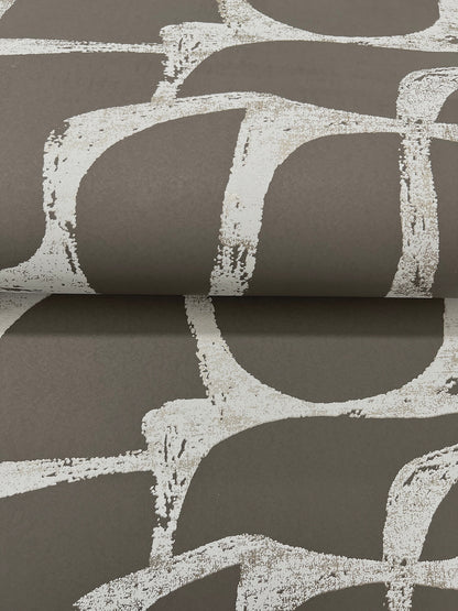 Candice Olson Decadence Craftsman Geometric Wallpaper - Mocha