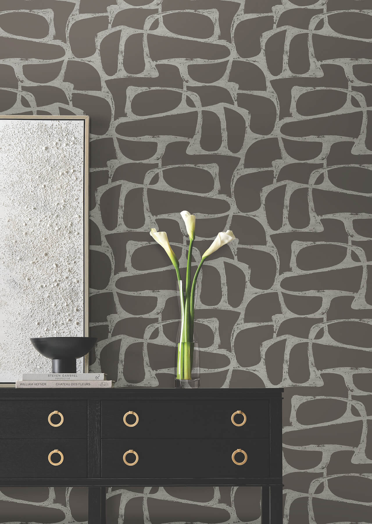 Candice Olson Decadence Craftsman Geometric Wallpaper - Mocha