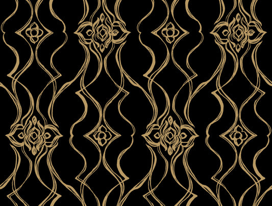 Candice Olson Decadence Pirouette Wallpaper - Black & Gold