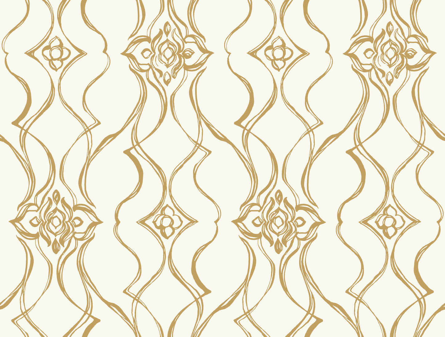 Candice Olson Decadence Pirouette Wallpaper - White & Gold