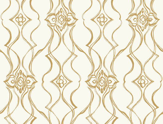 Candice Olson Decadence Pirouette Wallpaper - White & Gold