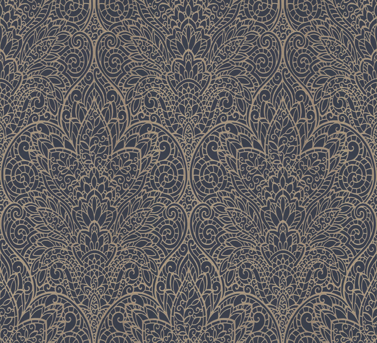 Candice Olson After 8 Paradise Wallpaper - Navy & Gold