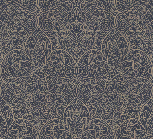 Candice Olson After 8 Paradise Wallpaper - Navy & Gold
