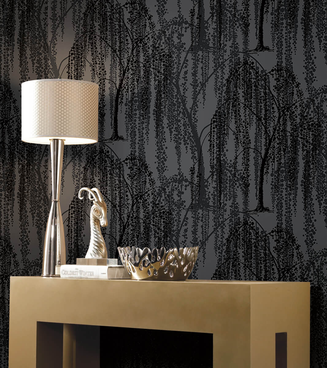 Candice Olson After 8 Willow Glow Wallpaper - Gray