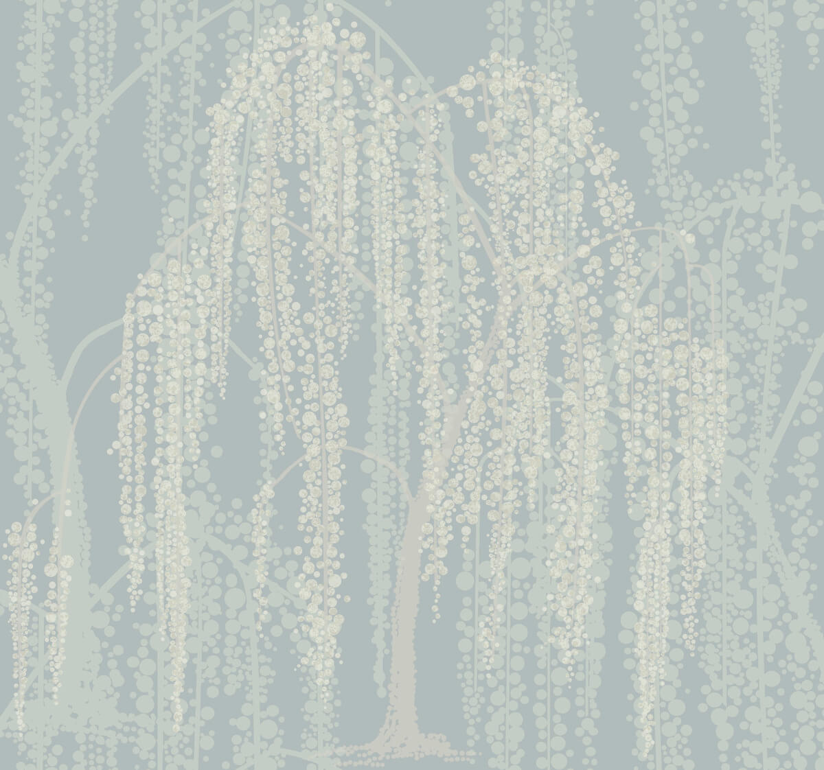 Candice Olson After 8 Willow Glow Wallpaper - Smokey Blue