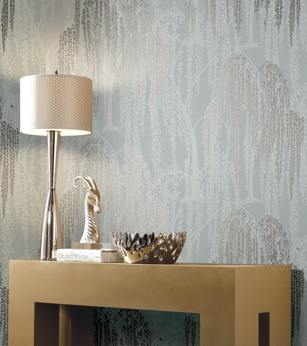 Candice Olson After 8 Willow Glow Wallpaper - Smokey Blue