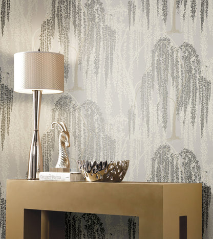 Candice Olson After 8 Willow Glow Wallpaper - Light Taupe