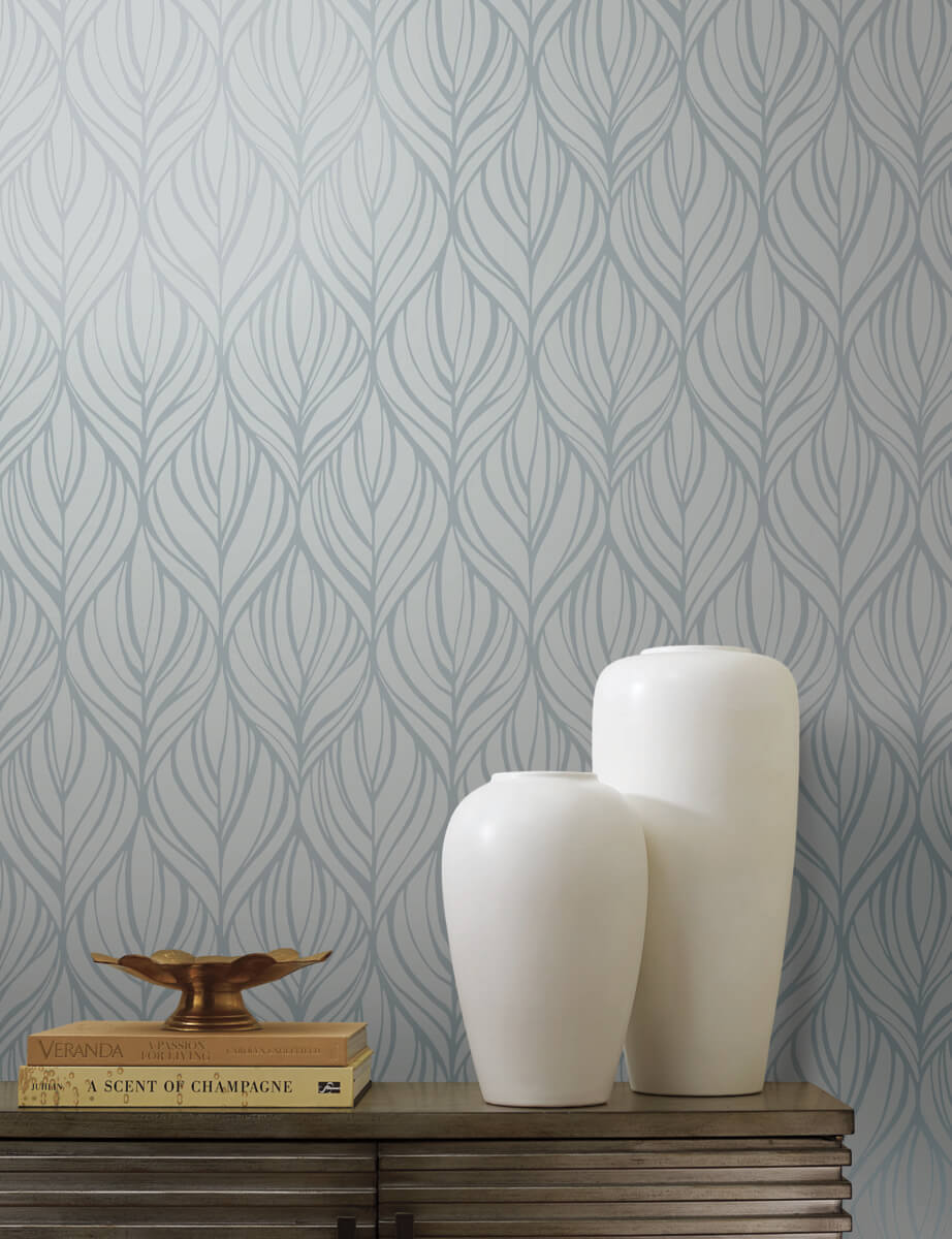 Candice Olson After 8 Palma Wallpaper - Blue & Silver