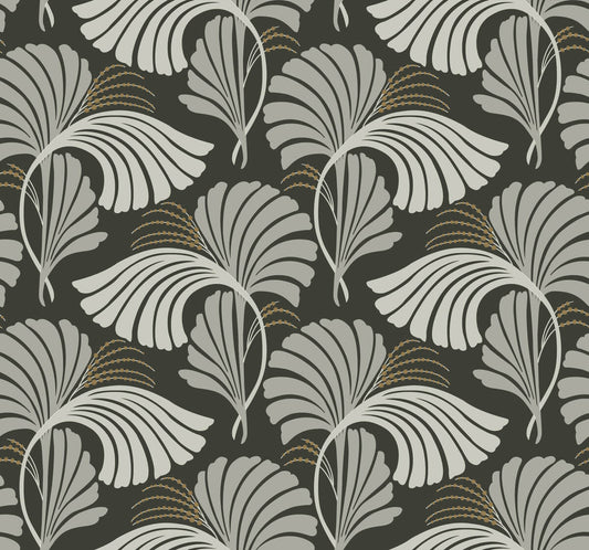 Candice Olson After 8 Dancing Leaves Wallpaper - Black