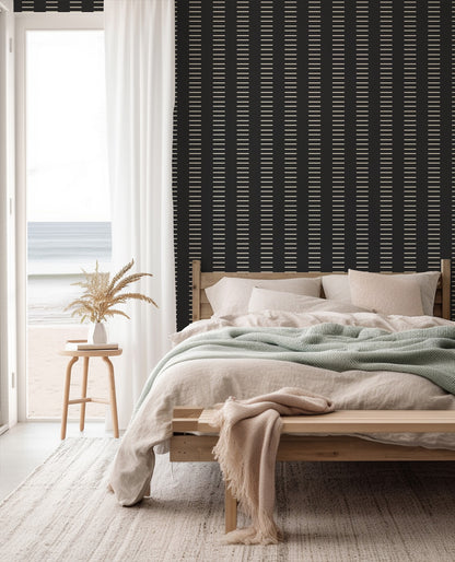 Mitchell Black Mrs Paranjape Dashing Wallpaper - Jet Black Reverse