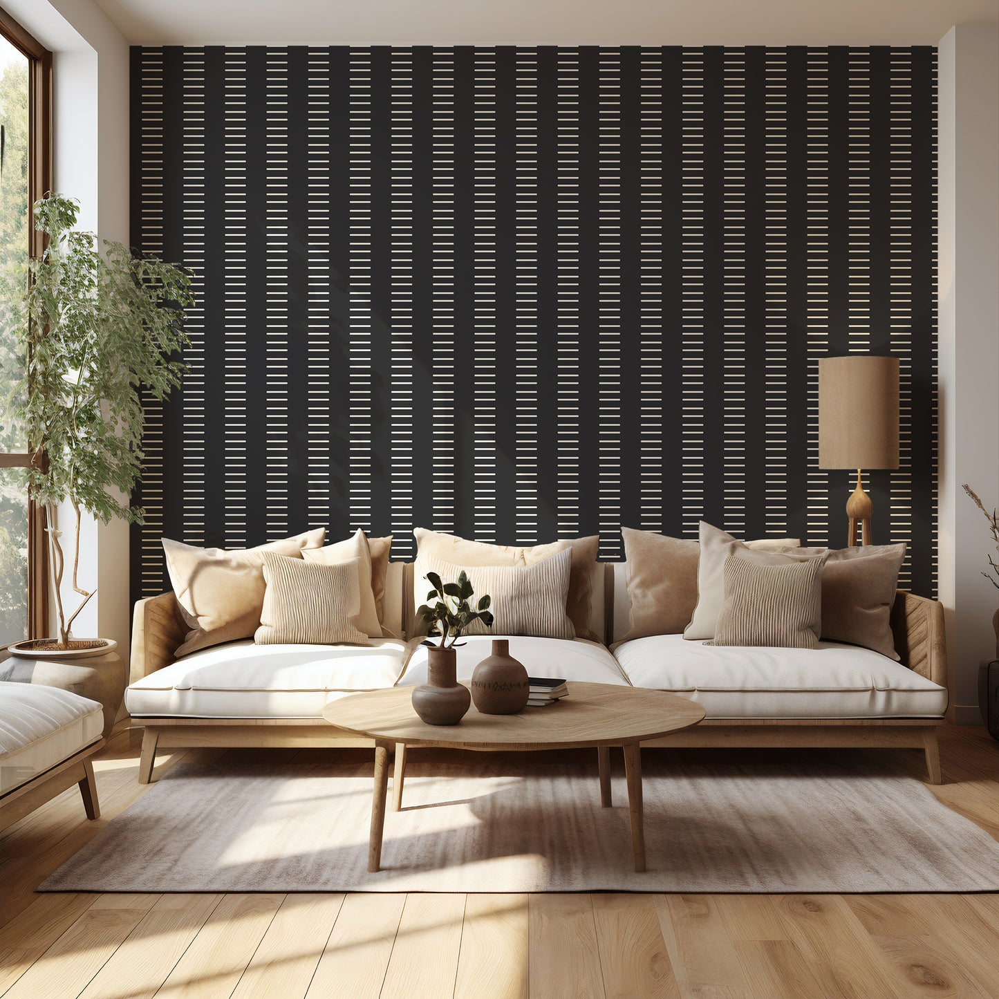 Mitchell Black Mrs Paranjape Dashing Wallpaper - Jet Black Reverse