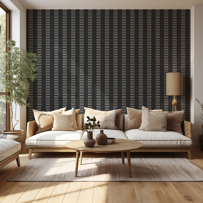 Mitchell Black Mrs Paranjape Dashing Wallpaper - Jet Black Reverse