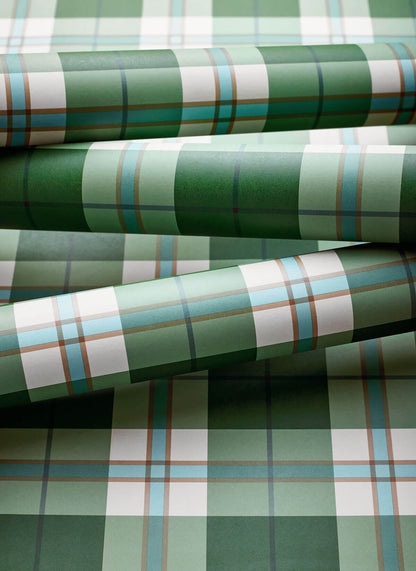 Thibaut Stripes & Checks Resource Douglas Plaid Wallpaper - Green