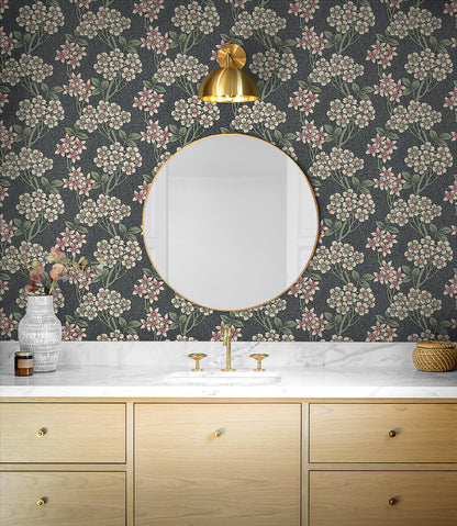 Seabrook Legacy Prints Floral Vine Wallpaper - Smoke & Laurel Green