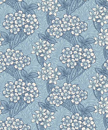 Seabrook Legacy Prints Floral Vine Wallpaper - Sky Blue