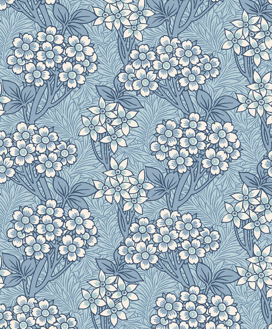 Seabrook Legacy Prints Floral Vine Wallpaper - Sky Blue
